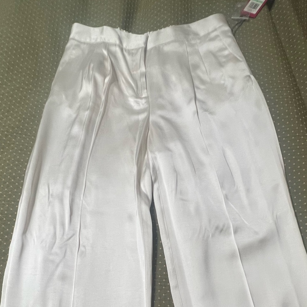 Vince Camuto Womens Pleated-Waist Casual Wide Leg Pants, Pearl Ivory, Size 8 - Picture 2 of 13
